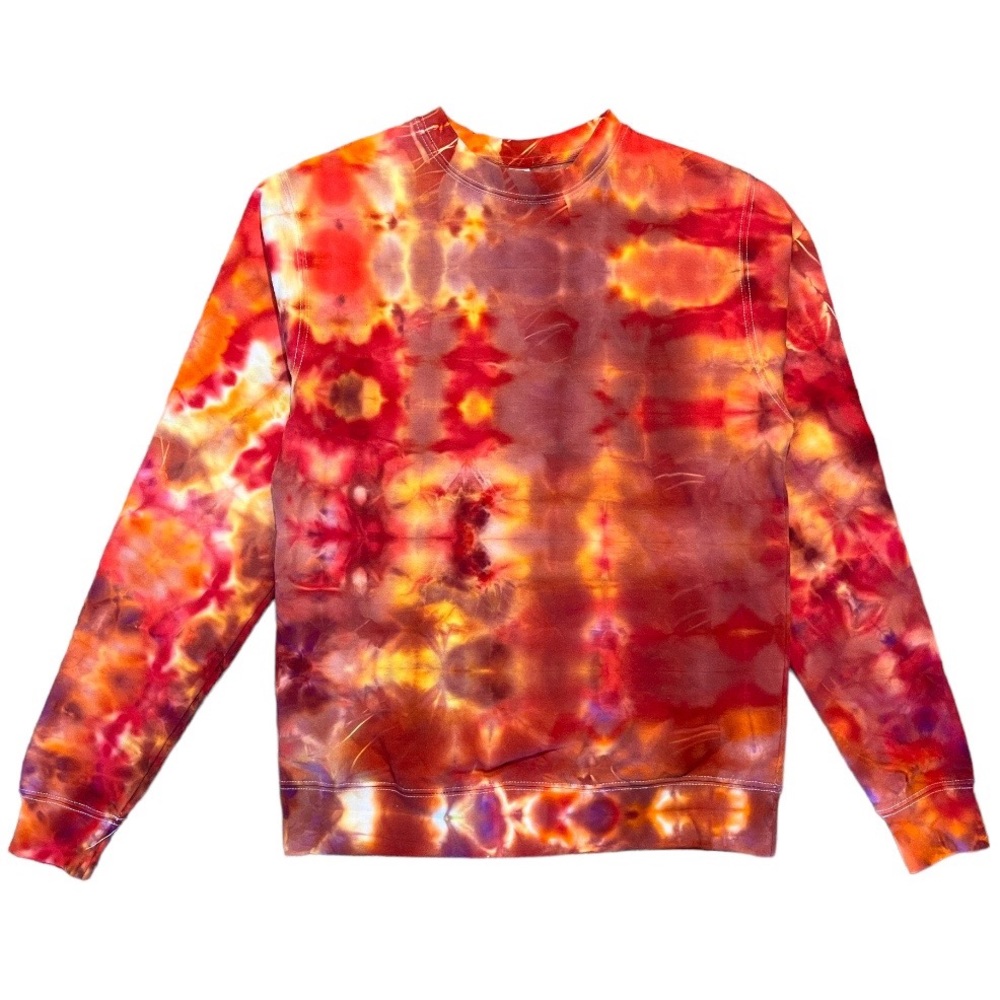 Unique ice dyed crewneck sweatshirt. Unisex size small.
